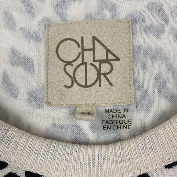 Chaser Top Pullover Animal Print Womens Long Sleeve‎ Crew Neck Top Size M - Picture 2 of 10